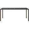 Utebord 190x90x75 cm härdat glas och konstrotting brun vidaXL – miniatyr 3