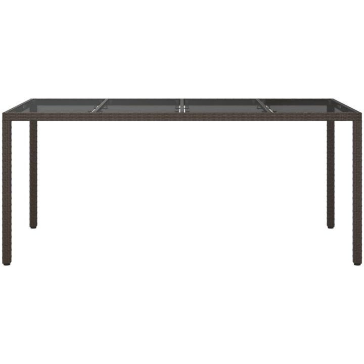Utebord 190x90x75 cm härdat glas och konstrotting brun vidaXL – bild 3