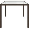 Utebord 190x90x75 cm härdat glas och konstrotting brun vidaXL – miniatyr 4