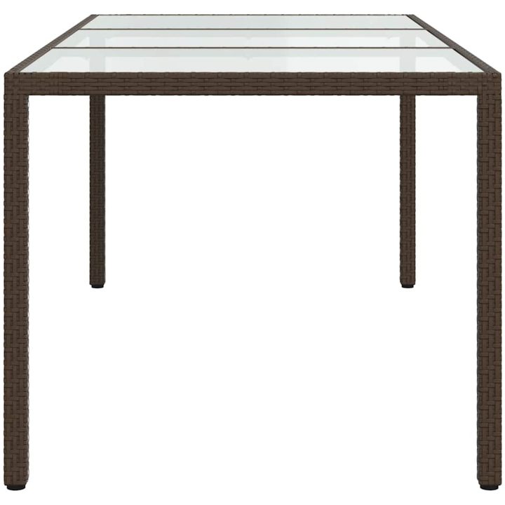 Utebord 190x90x75 cm härdat glas och konstrotting brun vidaXL – bild 4