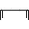 Utebord 190x90x75 cm härdat glas och konstrotting svart vidaXL – miniatyr 3