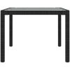 Utebord 190x90x75 cm härdat glas och konstrotting svart vidaXL – miniatyr 4
