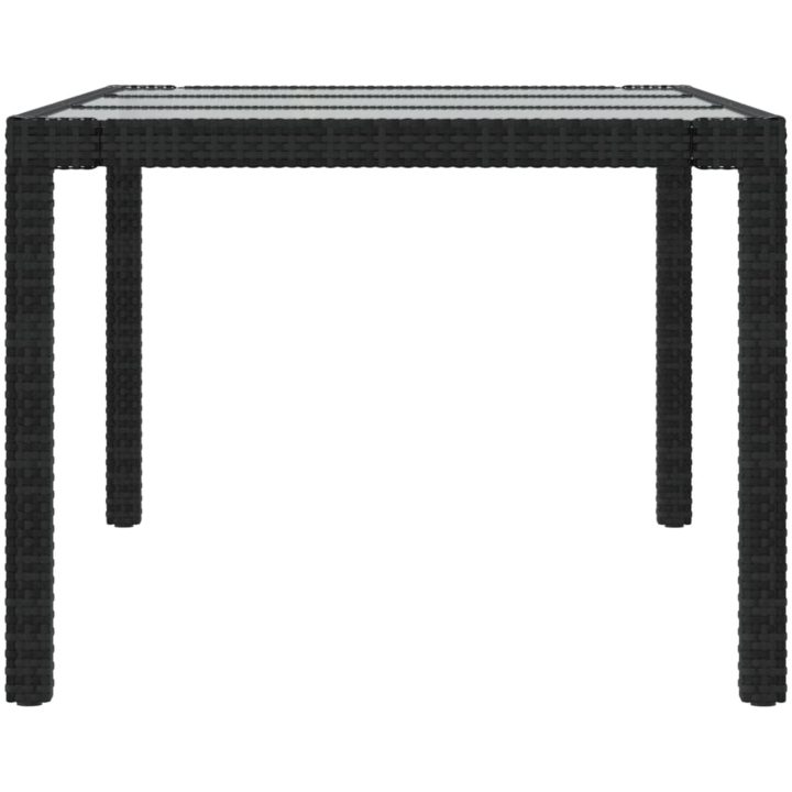 Utebord 190x90x75 cm härdat glas och konstrotting svart vidaXL – bild 4