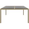 Utebord 200x150x75 cm härdat glas och konstrotting beige vidaXL – miniatyr 3