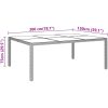 Utebord 200x150x75 cm härdat glas och konstrotting beige vidaXL – miniatyr 5