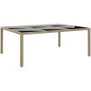 Utebord 200x150x75 cm härdat glas och konstrotting beige vidaXL – miniatyr 1
