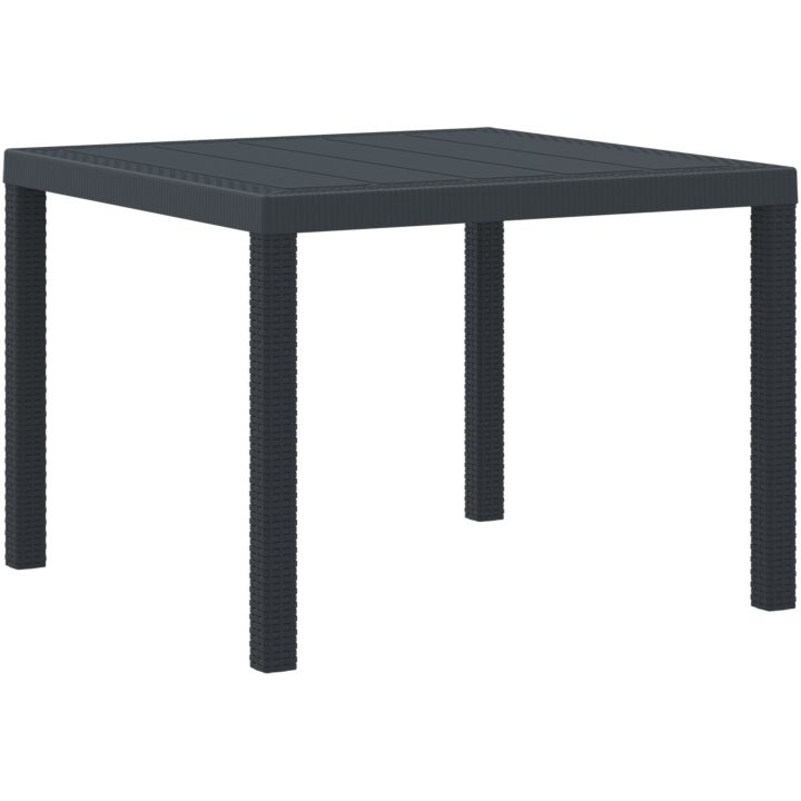 Utebord Antracit 100x100x73 cm Poly Rattan vidaXL 1 m – bild 2
