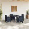 Utebord Antracit 100x100x73 cm Poly Rattan vidaXL 1 m – miniatyr 3