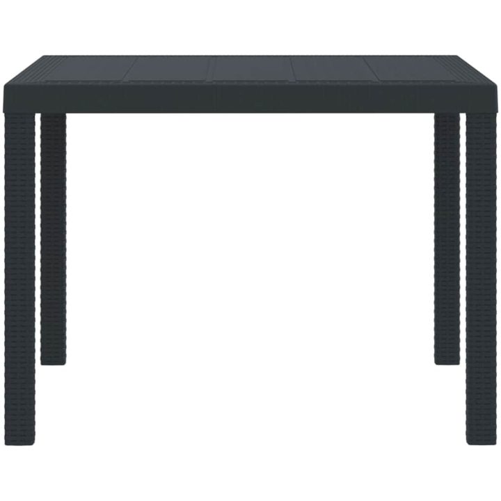 Utebord Antracit 100x100x73 cm Poly Rattan vidaXL 1 m – bild 4