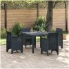 Utebord Antracit 100x100x73 cm Poly Rattan vidaXL 1 m – miniatyr 1