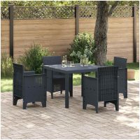 Utebord Antracit 100x100x73 cm Poly Rattan vidaXL