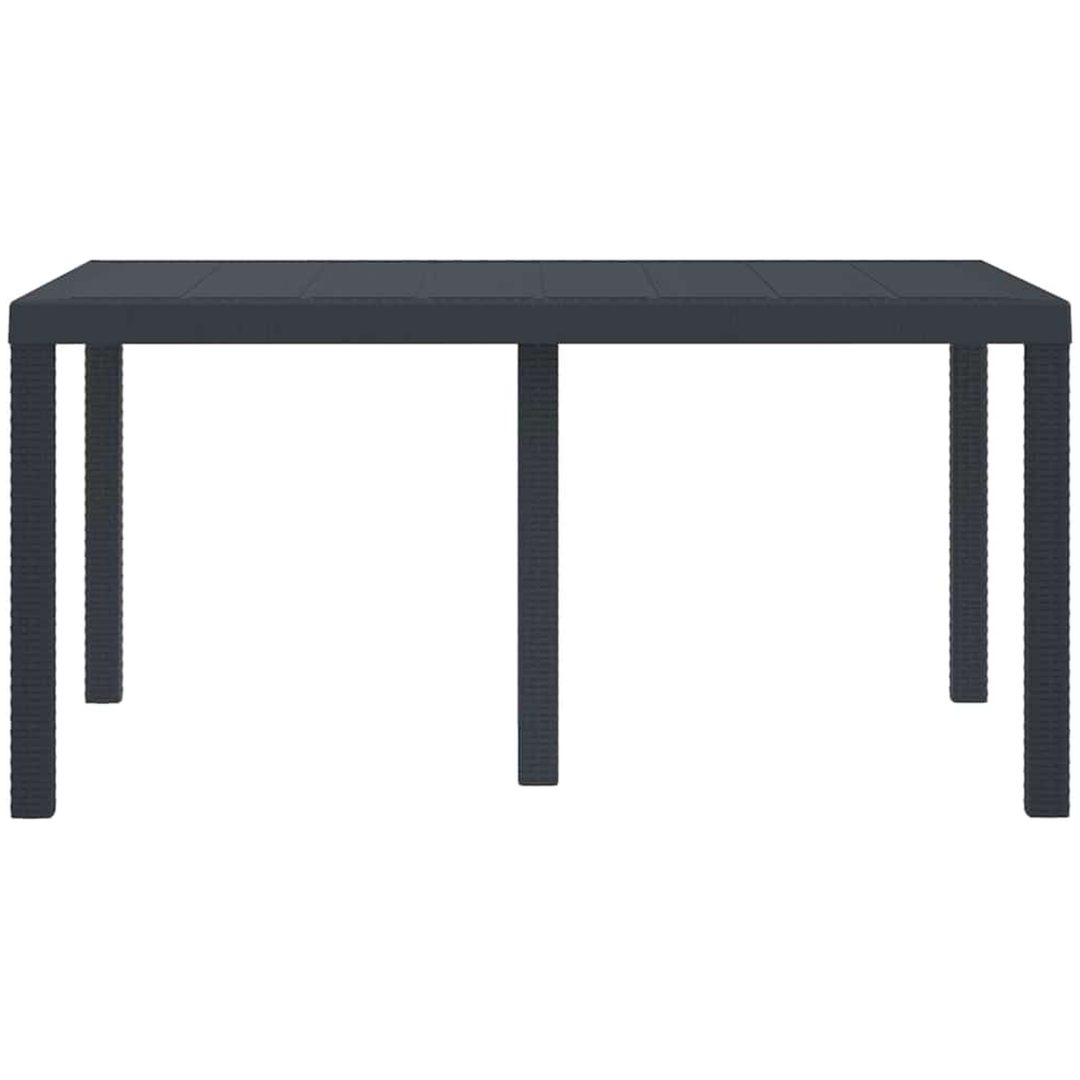 Utebord Antracit 150x100x73 cm Poly Rattan vidaXL Medium – bild 5
