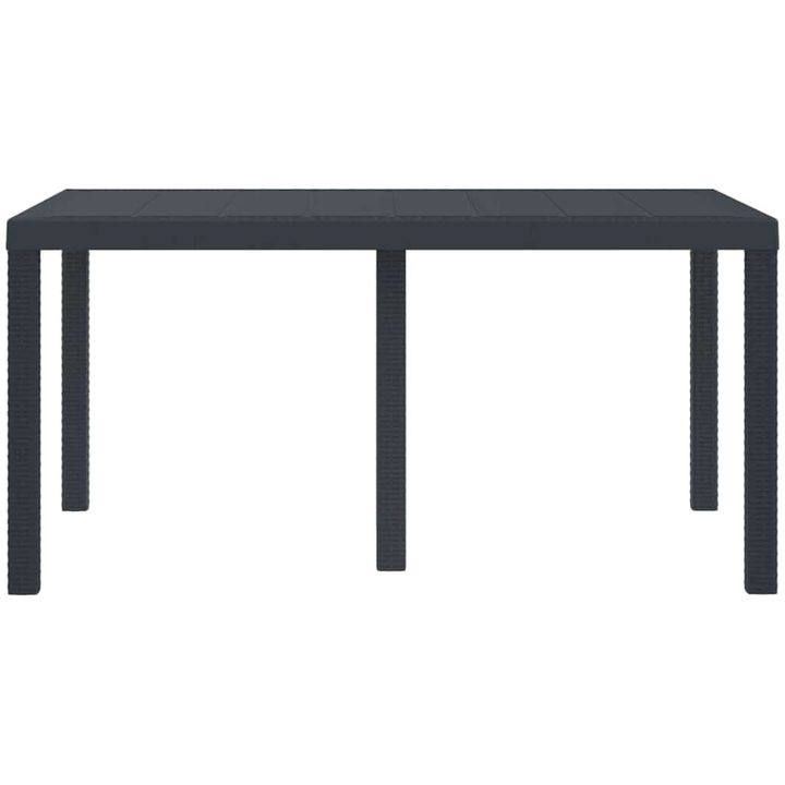 Utebord Antracit 150x100x73 cm Poly Rattan vidaXL Medium – bild 5