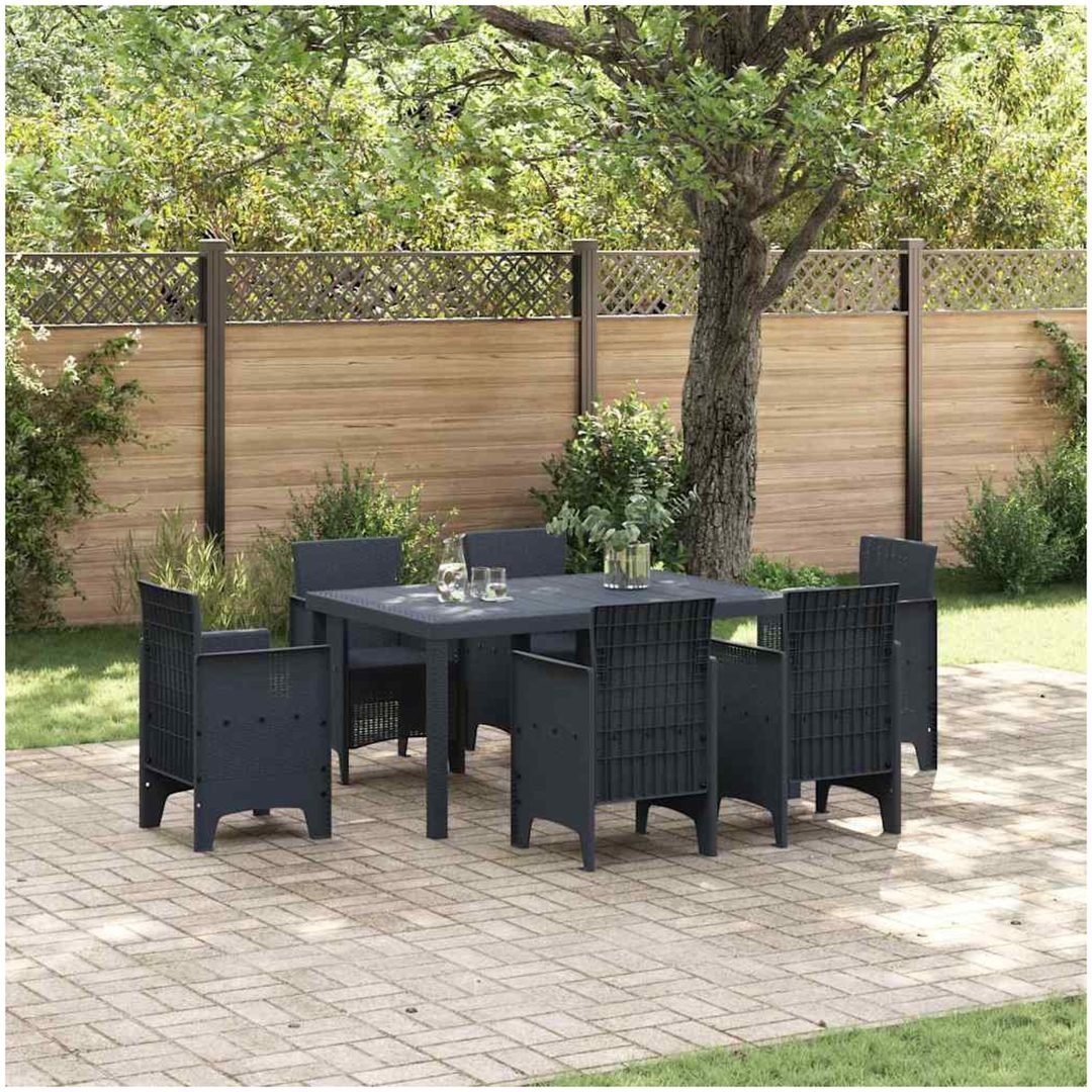 Utebord Antracit 150x100x73 cm Poly Rattan vidaXL Medium