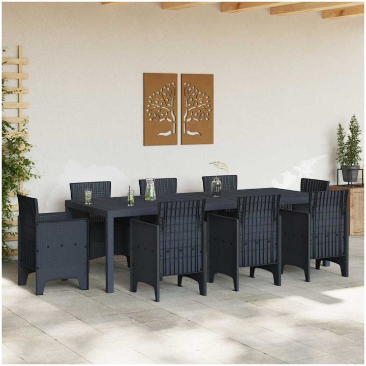 Utebord antracit 250x100x73 cm konstrotting vidaXL Stor – bild 3