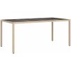 Utebord beige 190x90x75 cm härdat glas och konstrotting vidaXL – miniatyr 2
