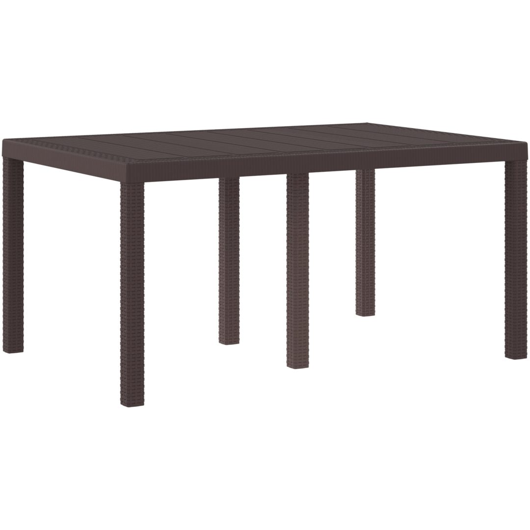 Utebord Brun 150x100x73 cm Poly Rattan vidaXL Stor – bild 2