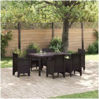Utebord Brun 150x100x73 cm Poly Rattan vidaXL
