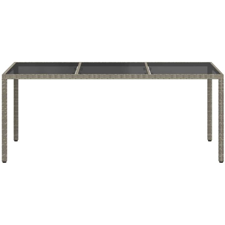 Utebord grå 190x90x75 cm härdat glas och konstrotting vidaXL – bild 3