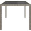 Utebord grå 190x90x75 cm härdat glas och konstrotting vidaXL – miniatyr 4