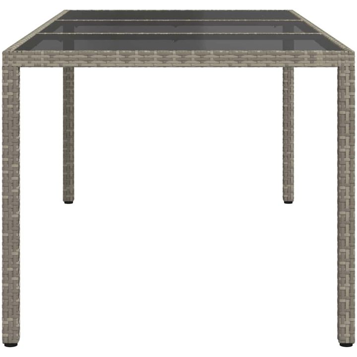 Utebord grå 190x90x75 cm härdat glas och konstrotting vidaXL – bild 4