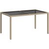 Utebord Härdat glas och konstrotting beige vidaXL 150 x 90 x 75 cm – miniatyr 2