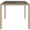 Utebord Härdat glas och konstrotting beige vidaXL 150 x 90 x 75 cm – miniatyr 4