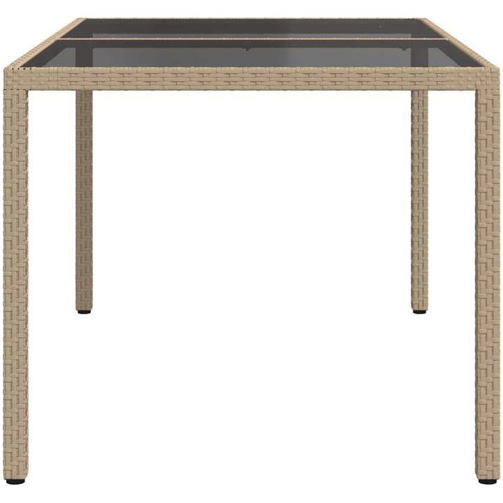 Utebord Härdat glas och konstrotting beige vidaXL 150 x 90 x 75 cm – bild 4