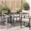 Utebord Härdat glas och konstrotting beige vidaXL 150 x 90 x 75 cm – miniatyr 1
