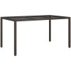 Utebord härdat glas och konstrotting brun vidaXL 150 x 90 x 75 cm – miniatyr 2