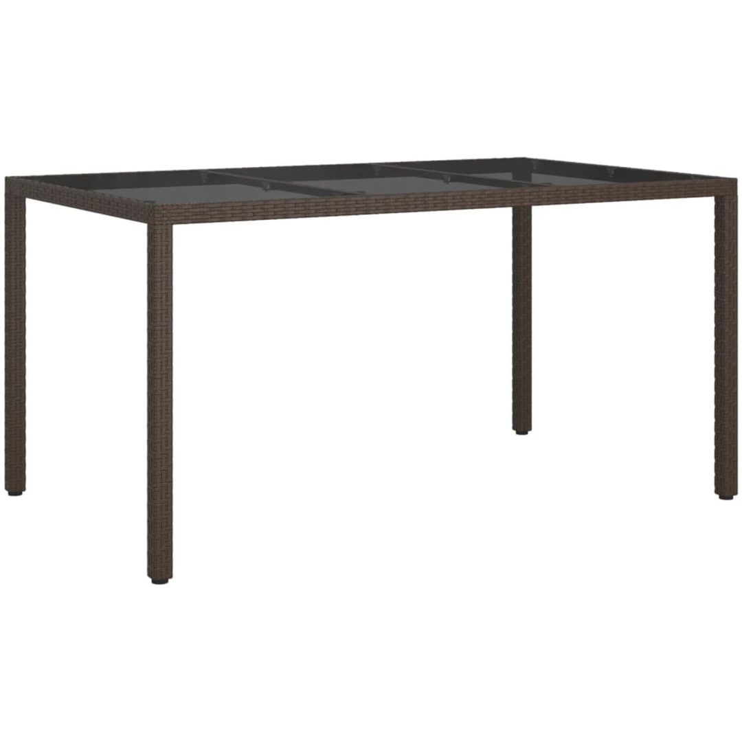 Utebord härdat glas och konstrotting brun vidaXL 150 x 90 x 75 cm – bild 2