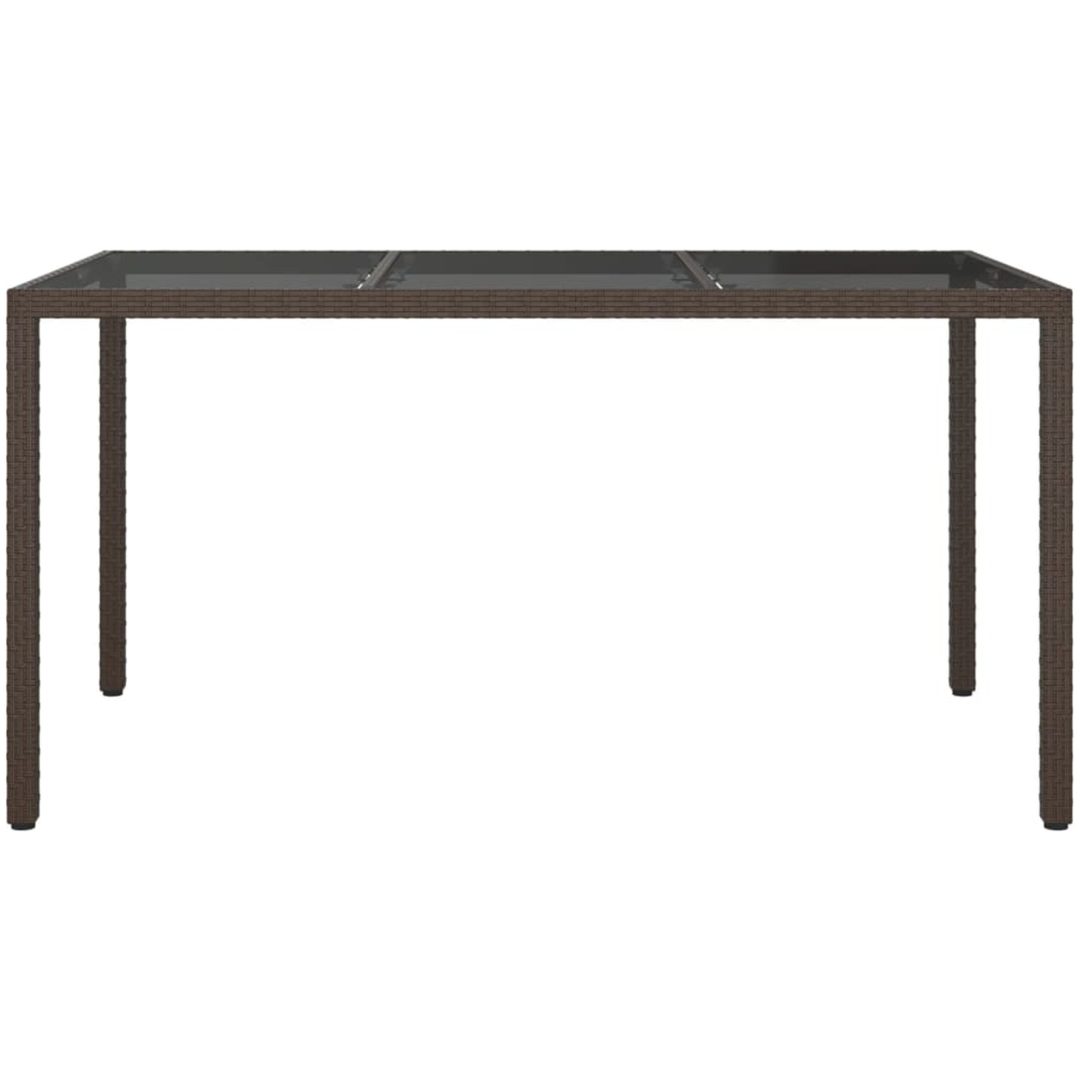 Utebord härdat glas och konstrotting brun vidaXL 150 x 90 x 75 cm – bild 3