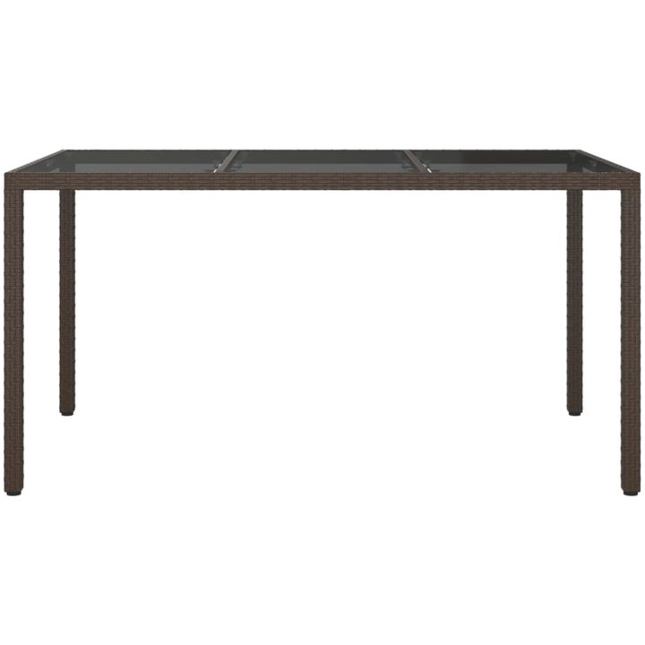 Utebord härdat glas och konstrotting brun vidaXL 150 x 90 x 75 cm – bild 3