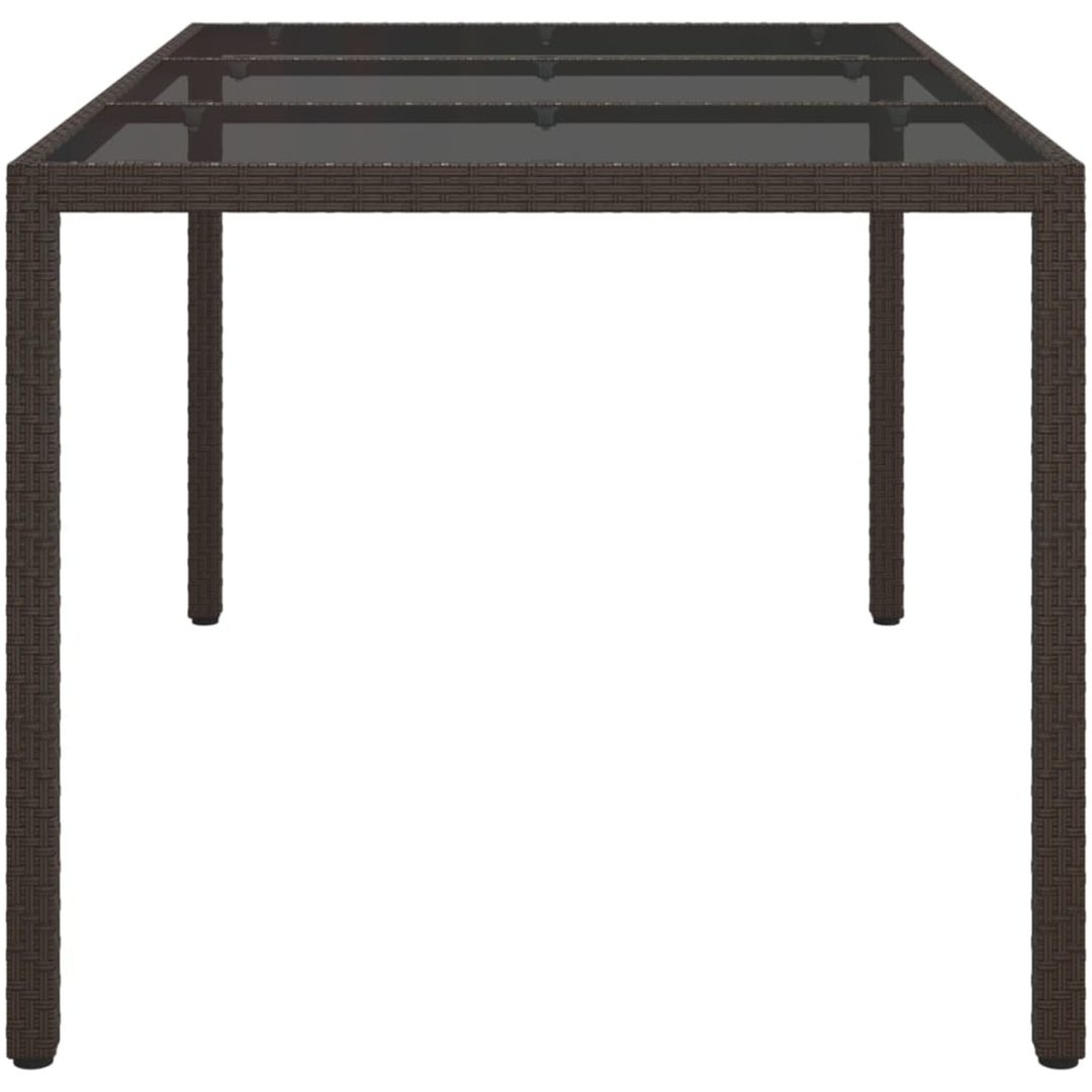 Utebord härdat glas och konstrotting brun vidaXL 150 x 90 x 75 cm – bild 4