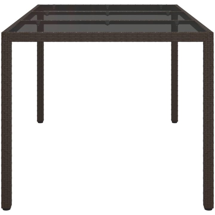 Utebord härdat glas och konstrotting brun vidaXL 150 x 90 x 75 cm – bild 4
