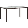 Utebord härdat glas och konstrotting brun vidaXL 150 x 90 x 75 cm – miniatyr 5