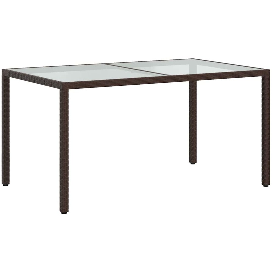 Utebord härdat glas och konstrotting brun vidaXL 150 x 90 x 75 cm – bild 5