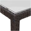 Utebord härdat glas och konstrotting brun vidaXL 150 x 90 x 75 cm – miniatyr 6