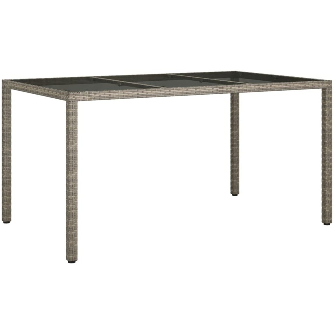 Utebord härdat glas och konstrotting grå vidaXL 150 x 90 x 75 cm – bild 2