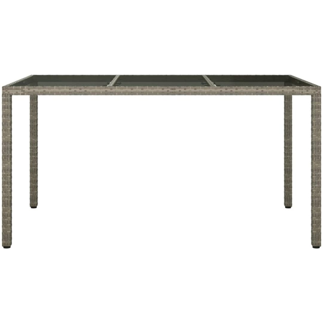 Utebord härdat glas och konstrotting grå vidaXL 150 x 90 x 75 cm – bild 3
