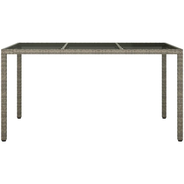Utebord härdat glas och konstrotting grå vidaXL 150 x 90 x 75 cm – bild 3