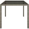 Utebord härdat glas och konstrotting grå vidaXL 150 x 90 x 75 cm – miniatyr 4
