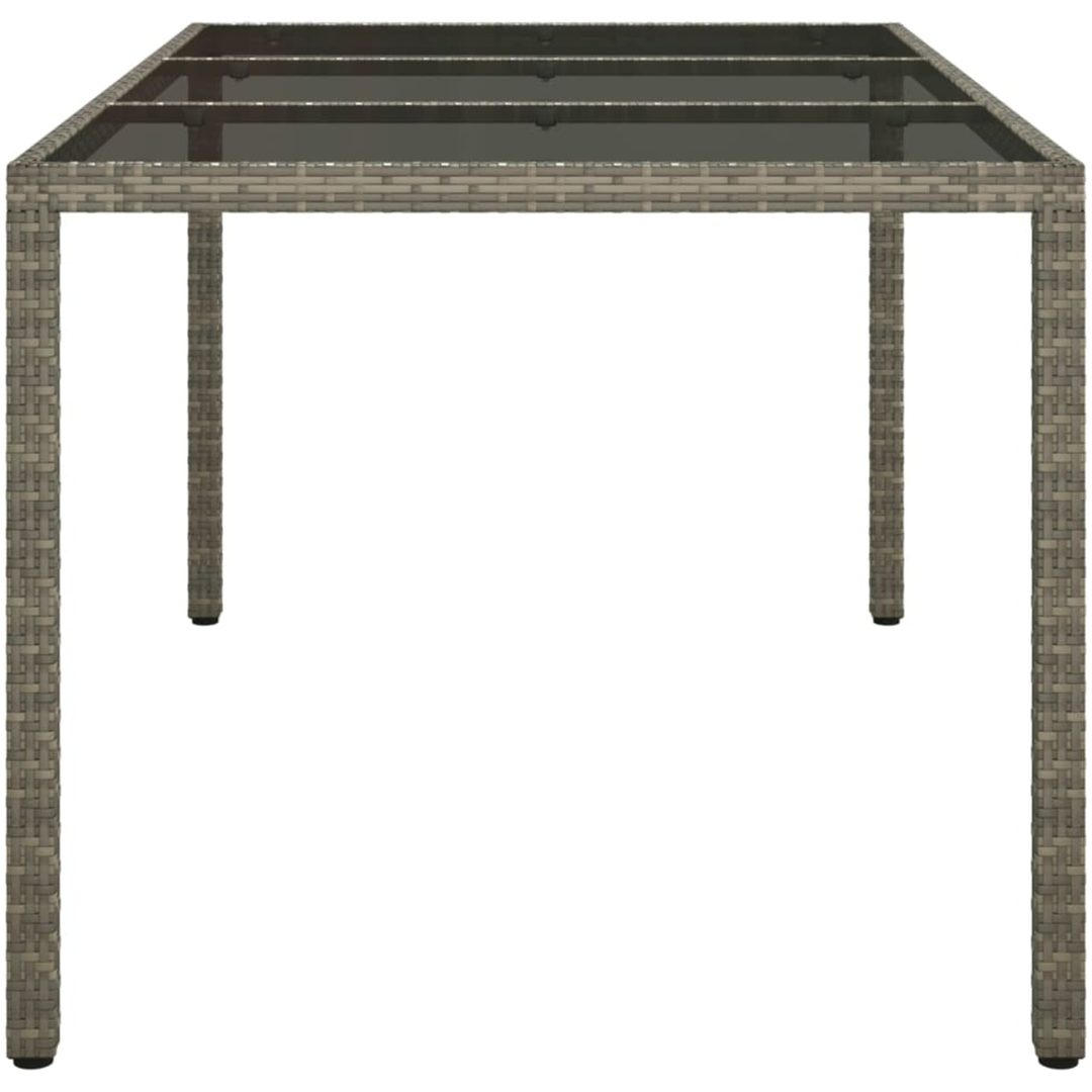 Utebord härdat glas och konstrotting grå vidaXL 150 x 90 x 75 cm – bild 4
