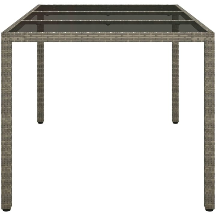Utebord härdat glas och konstrotting grå vidaXL 150 x 90 x 75 cm – bild 4