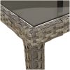 Utebord härdat glas och konstrotting grå vidaXL 150 x 90 x 75 cm – miniatyr 5