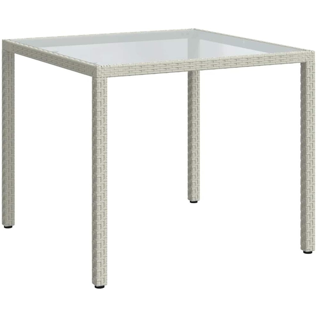 Utebord härdat glas och konstrotting vit vidaXL 90 x 90 x 75 cm – bild 2
