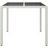 Utebord härdat glas och konstrotting vit vidaXL 90 x 90 x 75 cm – miniatyr 3