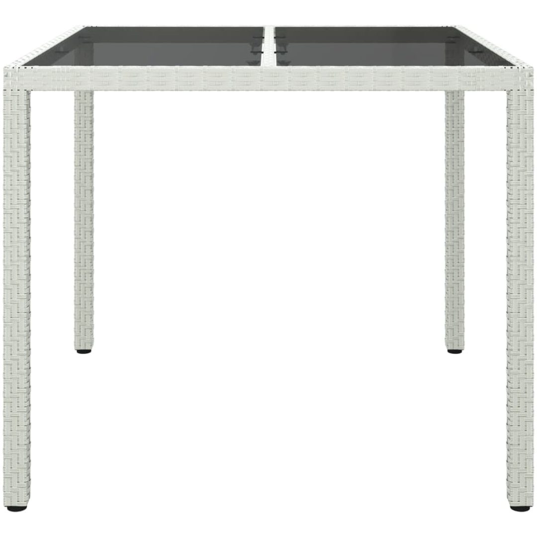 Utebord härdat glas och konstrotting vit vidaXL 90 x 90 x 75 cm – bild 3