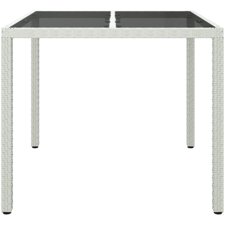 Utebord härdat glas och konstrotting vit vidaXL 90 x 90 x 75 cm – bild 3