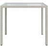 Utebord härdat glas och konstrotting vit vidaXL 90 x 90 x 75 cm – miniatyr 4